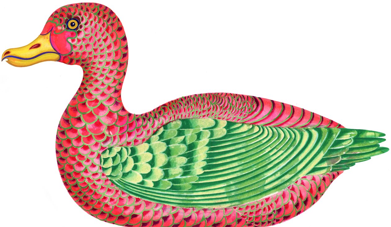 Duck，1996，（墨水和水粉） 作者 简·塔特斯菲尔德