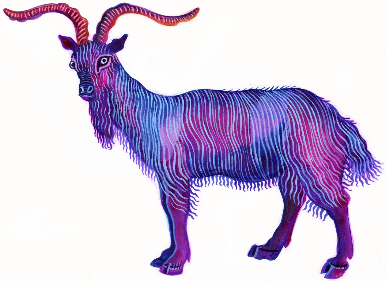 Goat Capricorn，1996，（墨水和水粉） 作者 简·塔特斯菲尔德
