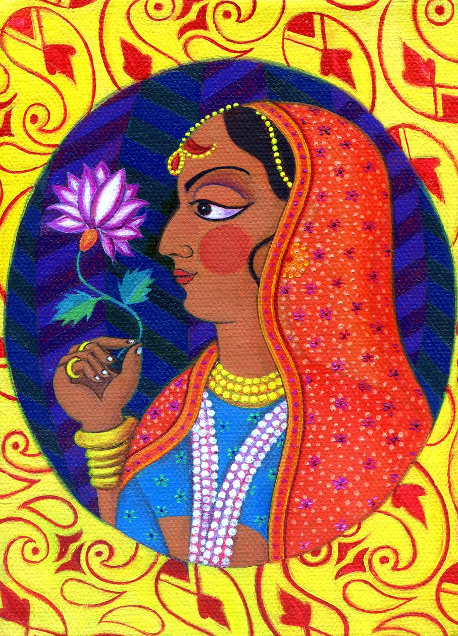 Maharani与白色和粉红色的花，2011年， 作者 简·塔特斯菲尔德