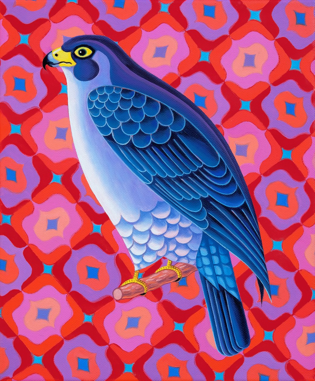 游隼，2023（布面油画） 作者 简·塔特斯菲尔德