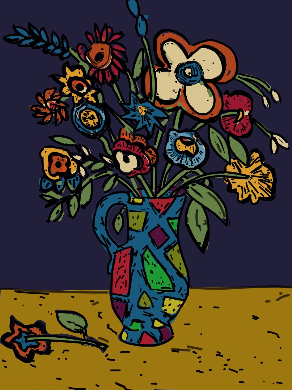 Flowers in a loudware Jug, 2012 (recoloured in photoshop from original lino cut)   1456366   zh       chinese Successfully Translated  Original: Herstmonceux Castle, Sussex Translat: Herstmonceux Castle, Sussex 1438002 zh chinese Successfully Translated Or 作者 简·威林格尔