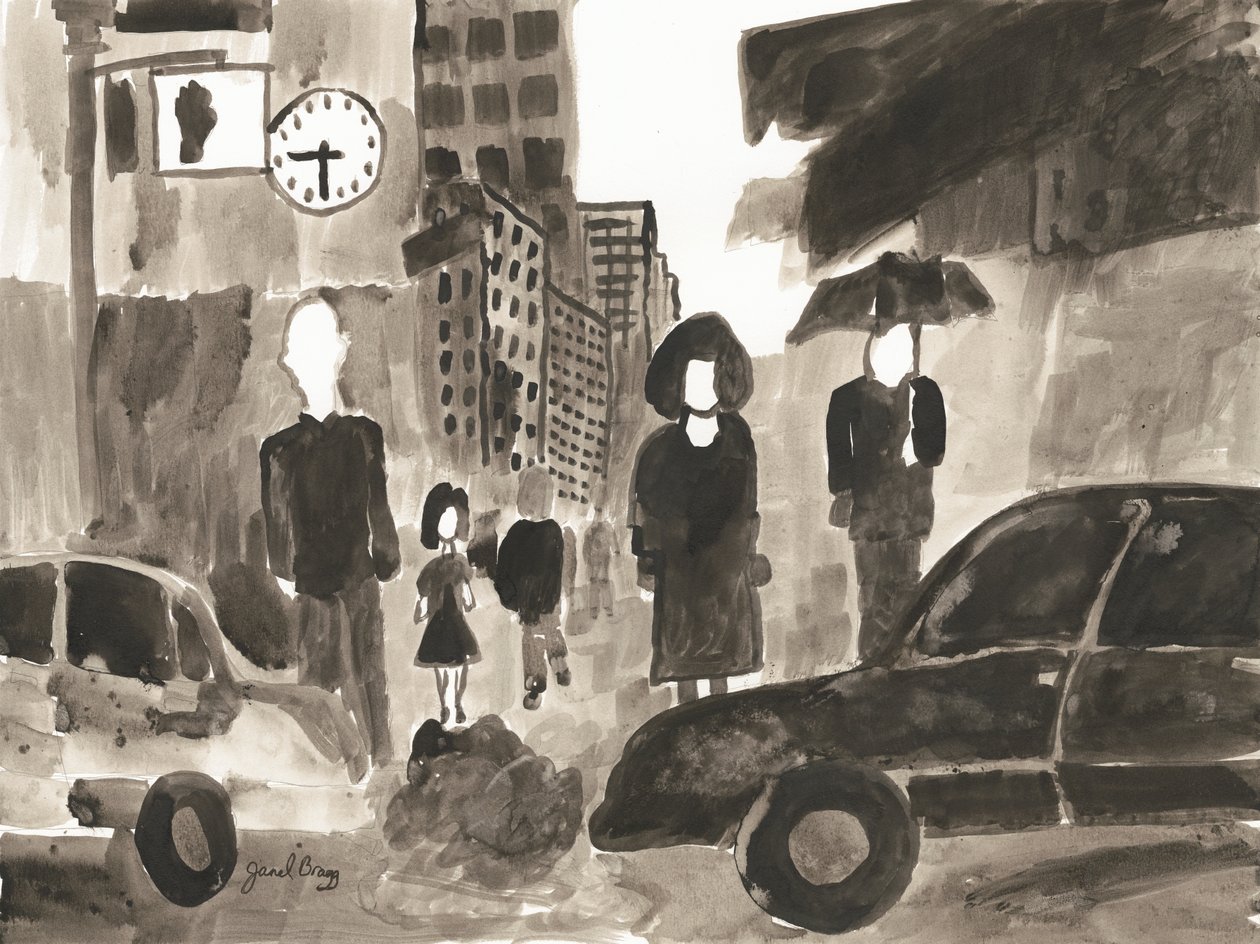 曼哈顿抽象 I》，约 2014 年（纸本水墨画） 作者 贾内尔·布拉格