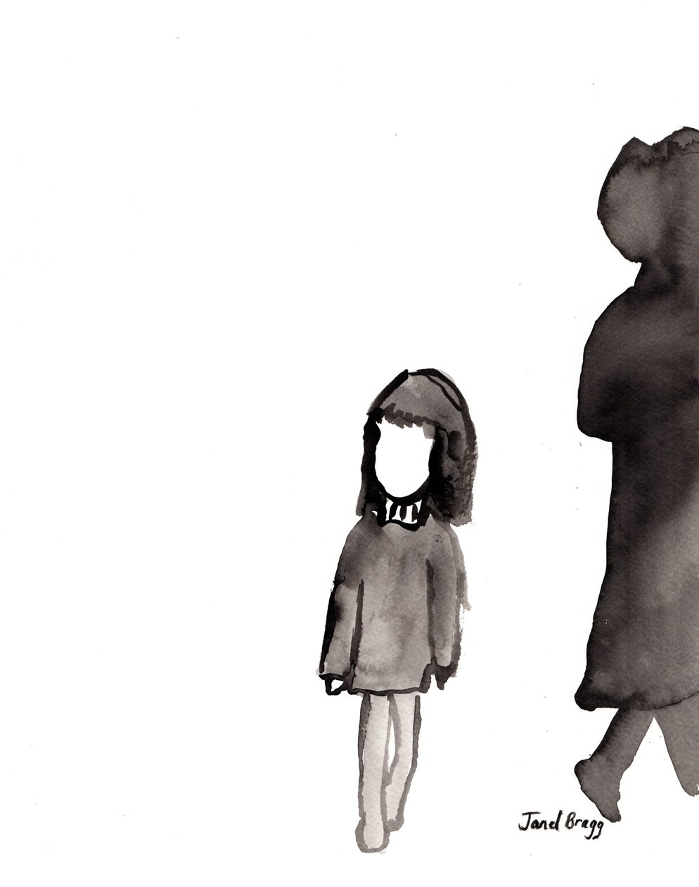 星期一女孩》，约 2017 年（纸本水墨） 作者 贾内尔·布拉格