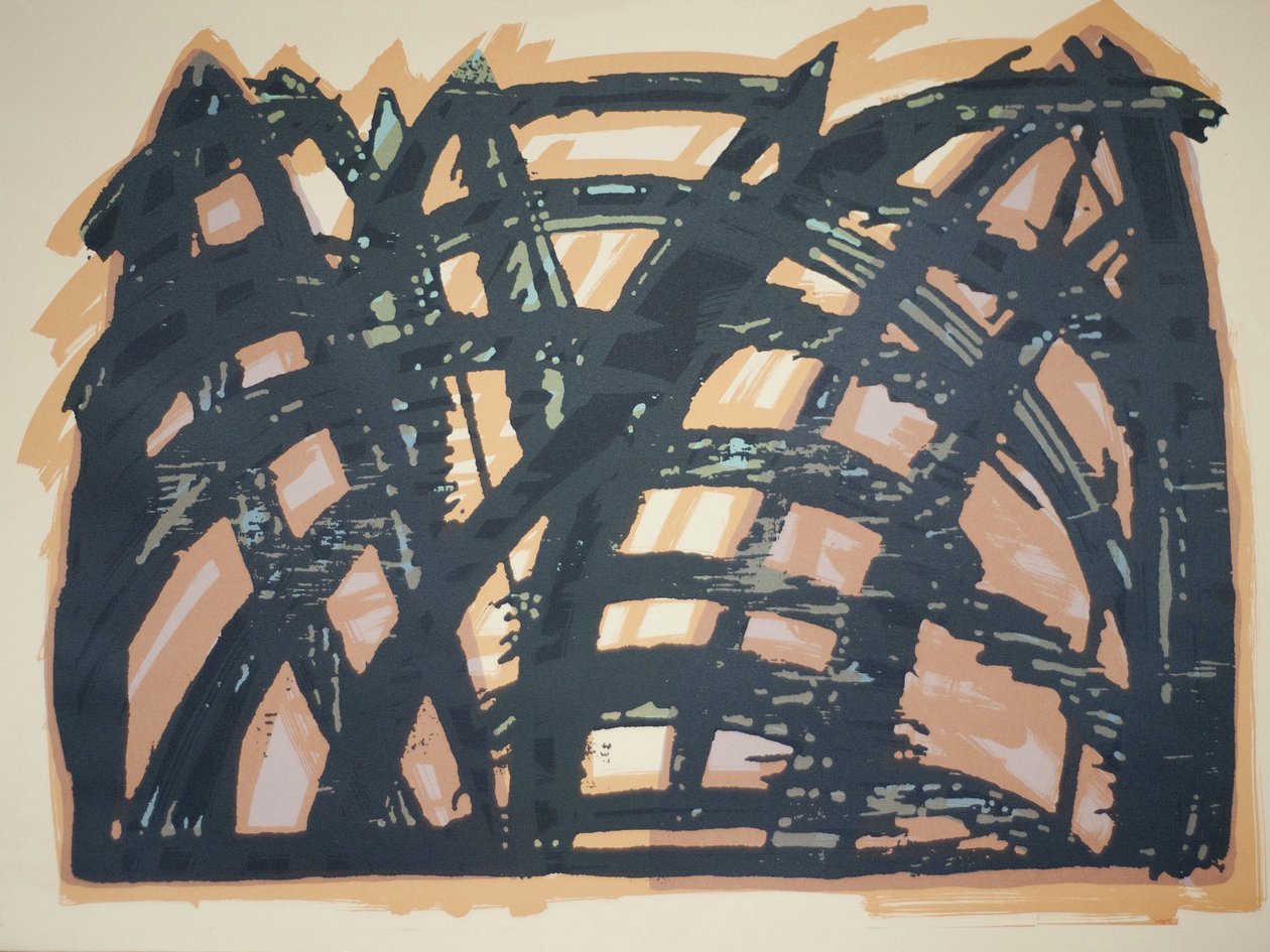 正面（三），2014年（电锯木刻和丝网印刷）。 作者 珍妮特·麦肯齐