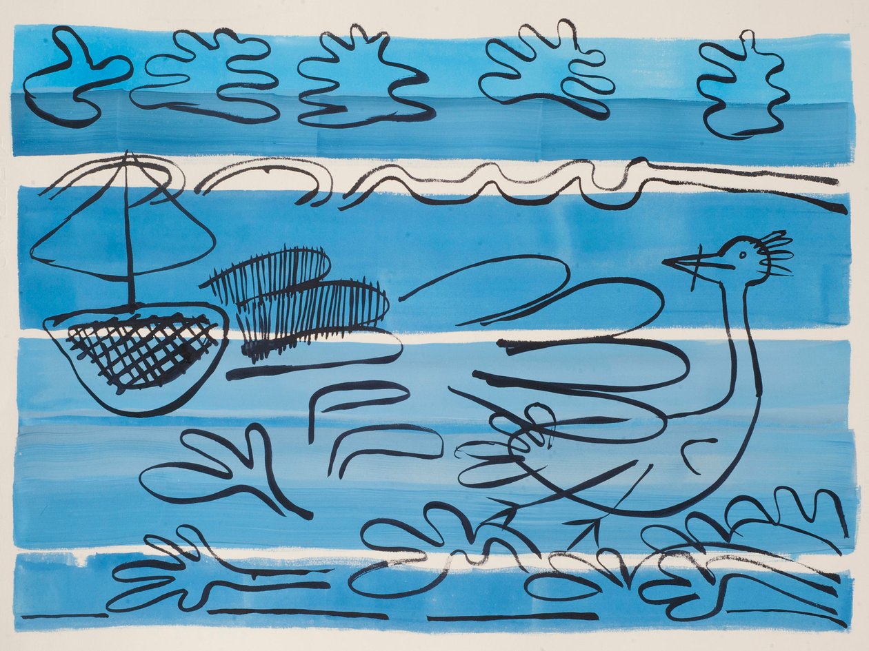 航行西海岸，2015（水彩和水墨）。 作者 珍妮特·麦肯齐
