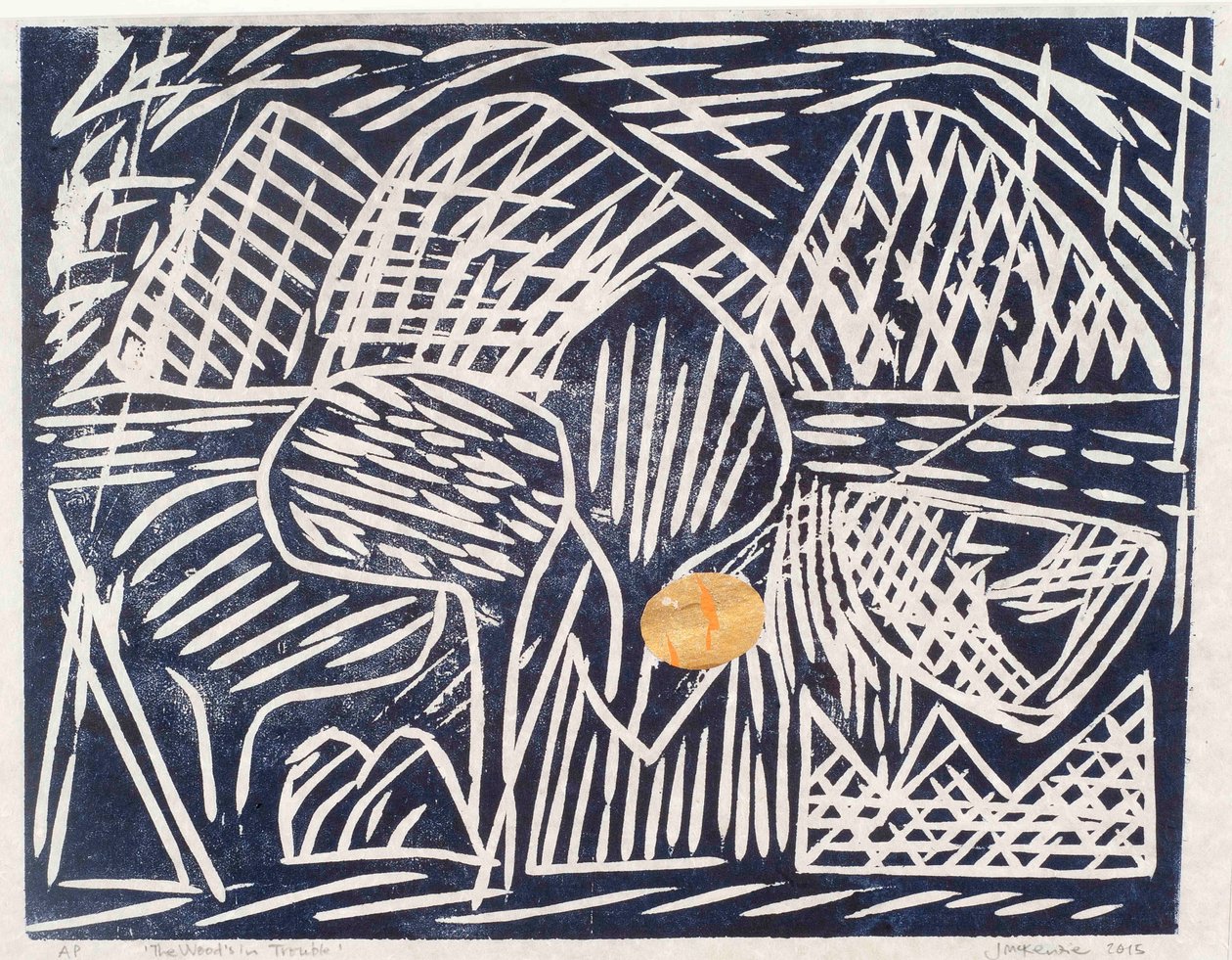 木头有问题》，2015年（木刻和香纸）。 作者 珍妮特·麦肯齐