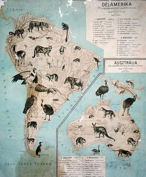 南美洲和澳大利亚的动物地图 作者 亚诺斯·巴林特（Janos Balint）