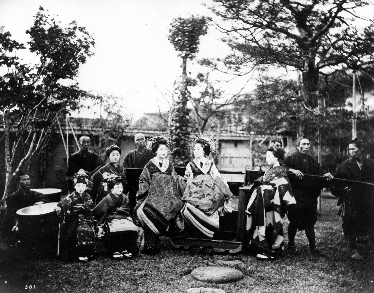 艺伎女孩，1870年代 作者 日本摄影师