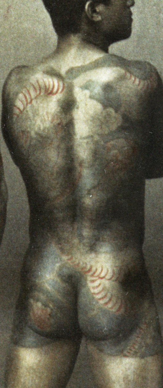 传统日本Irezumi纹身的男人，c.1880（手工彩色蛋白照片）（细节398092） 作者 日本摄影师