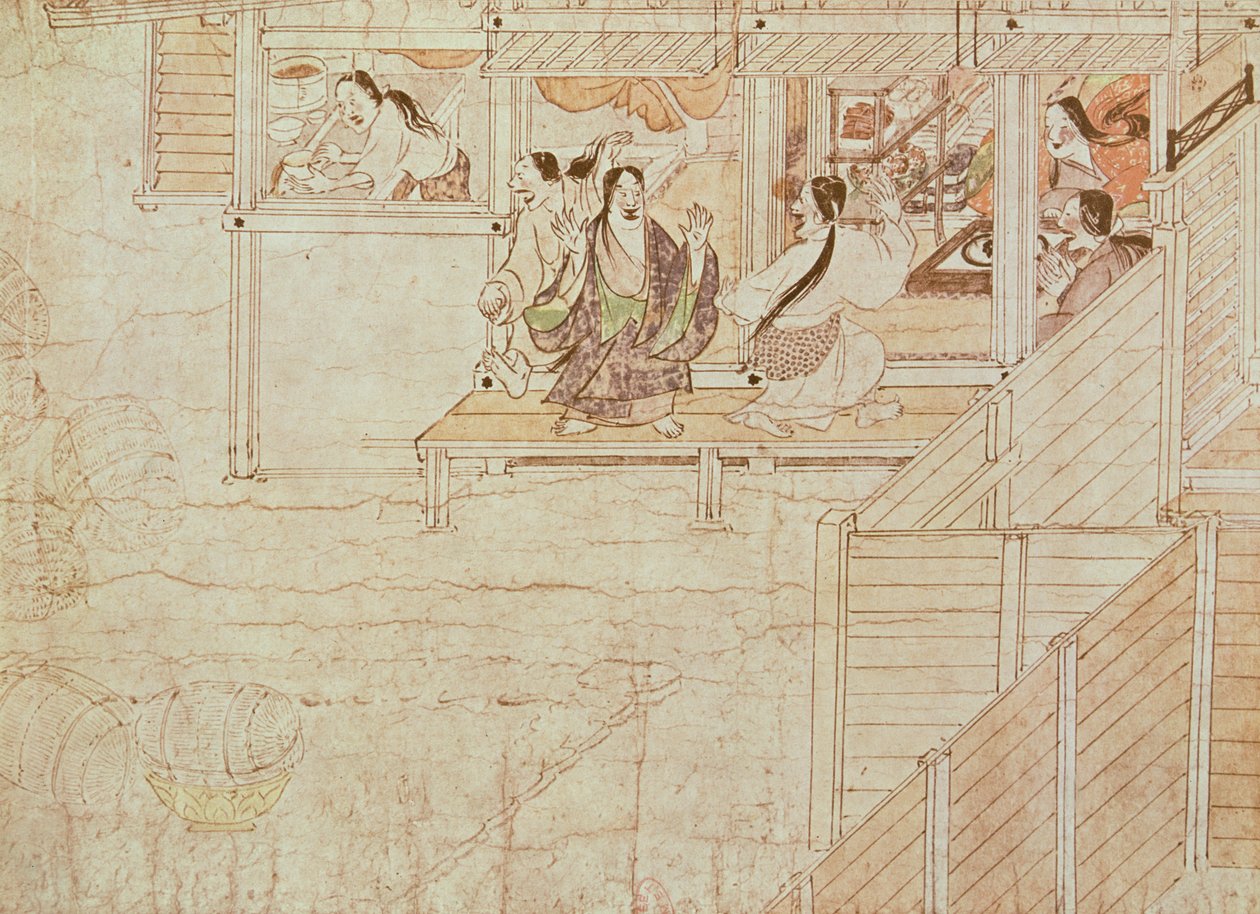 来自镰仓时代的Shigisan Engi Emaki的细节 作者 日本学校