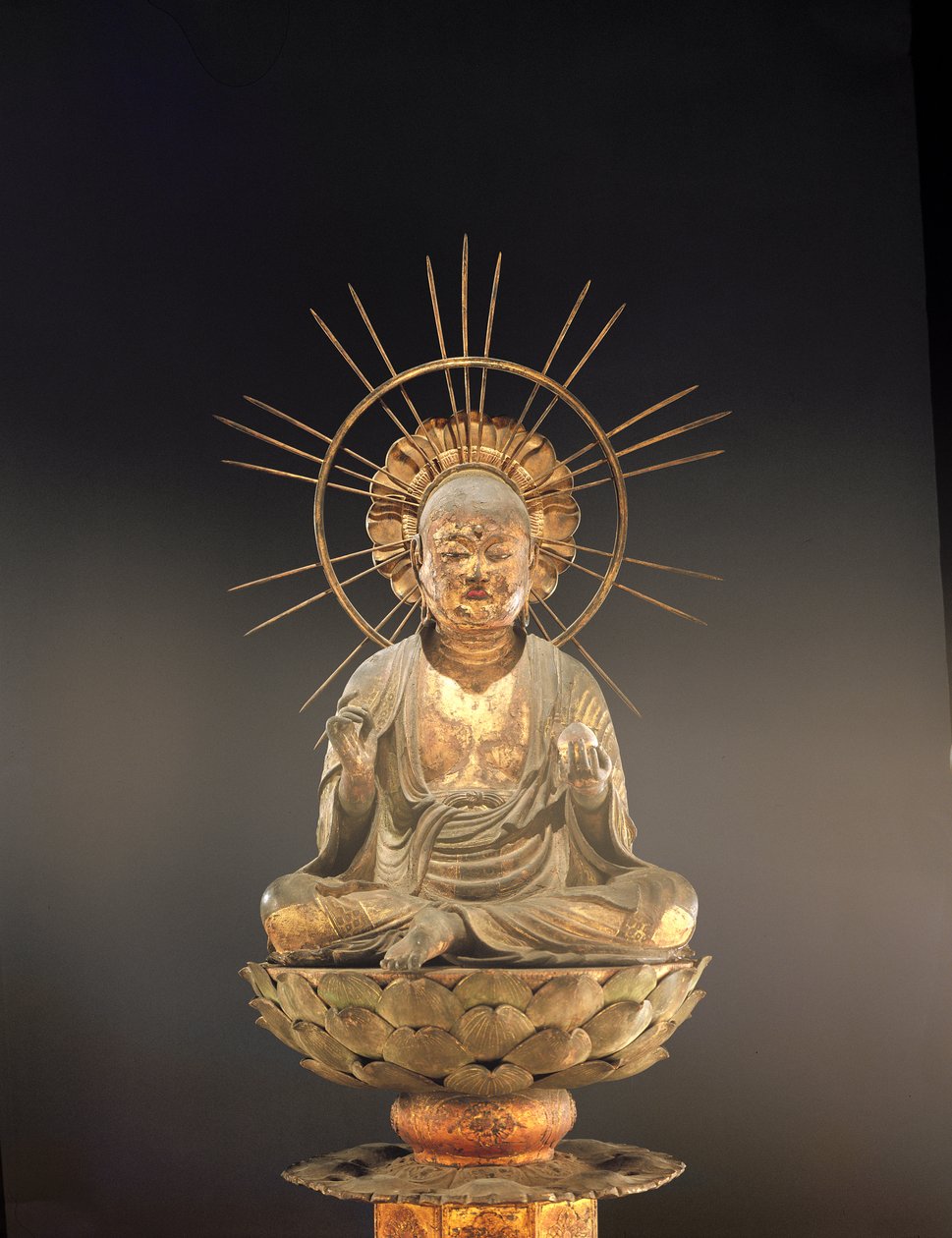 Jizo Bosatsu（Ksitigarbha），镰仓时代（1185-1333），13世纪下半叶（木，漆和金叶）（另见394837） 作者 日本学校
