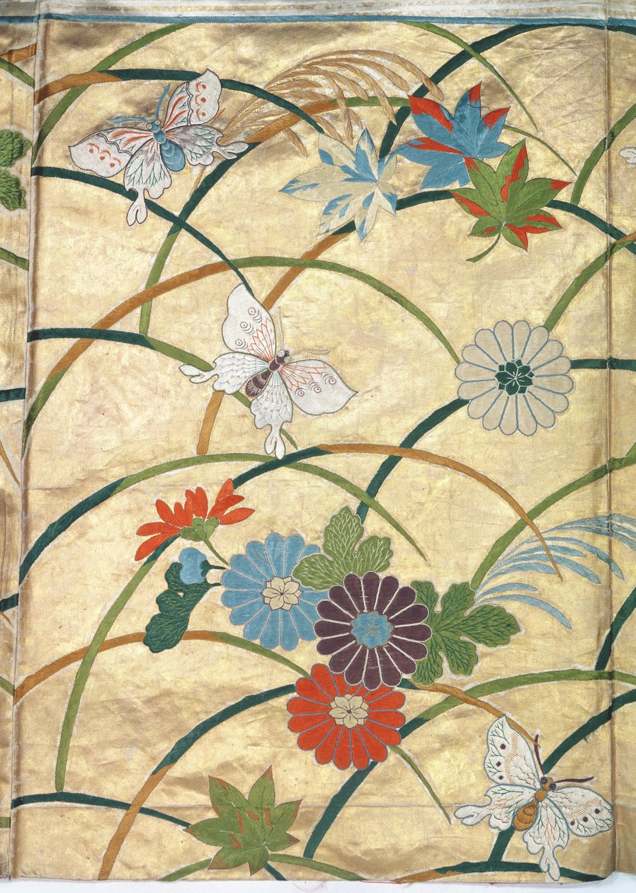 Noh长袍，细节（缎） 作者 日本学校