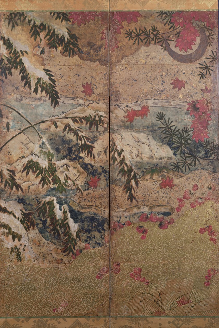 秋冬季植物，1550年， 作者 日本学校