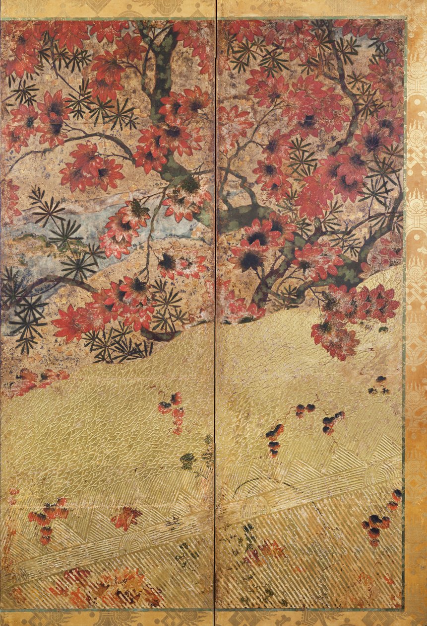 秋天的植物，1550年， 作者 日本学校