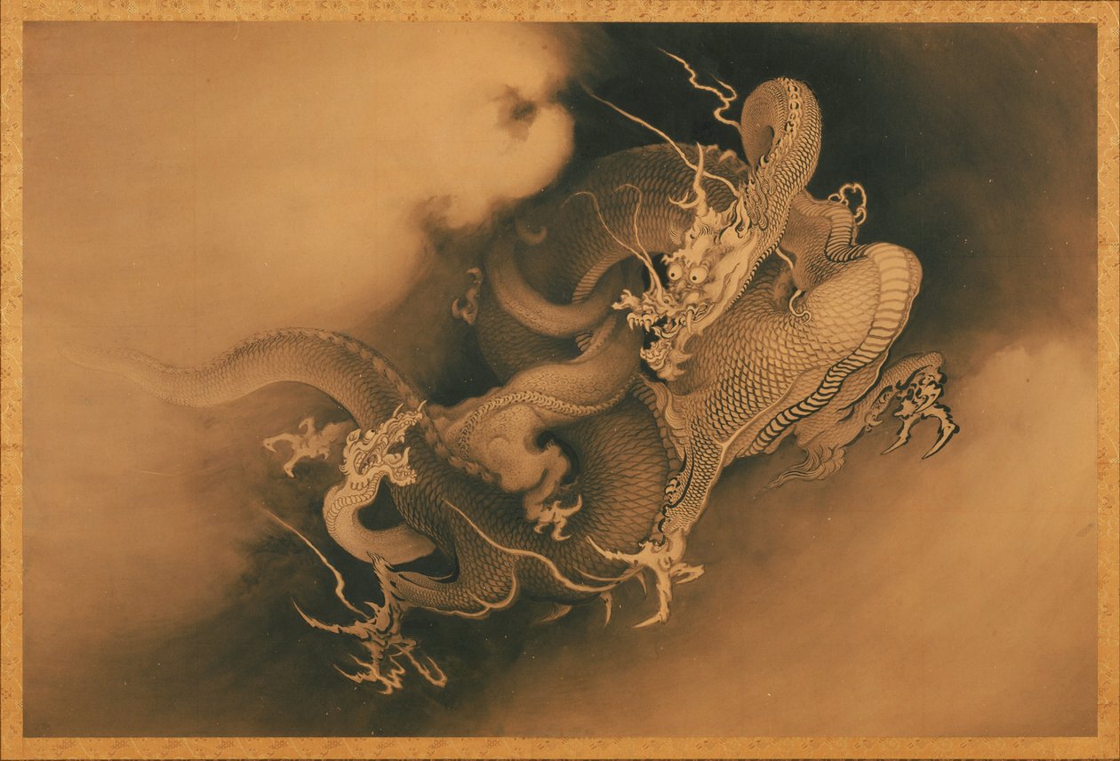 云中的两条龙 作者 日本人KanōHōgai
