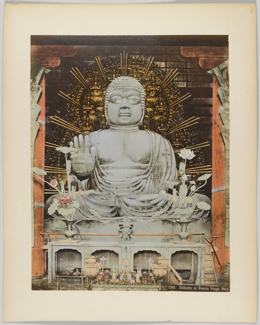 大铜像，日本奈良（手绘黑白照片 作者 日本摄影师