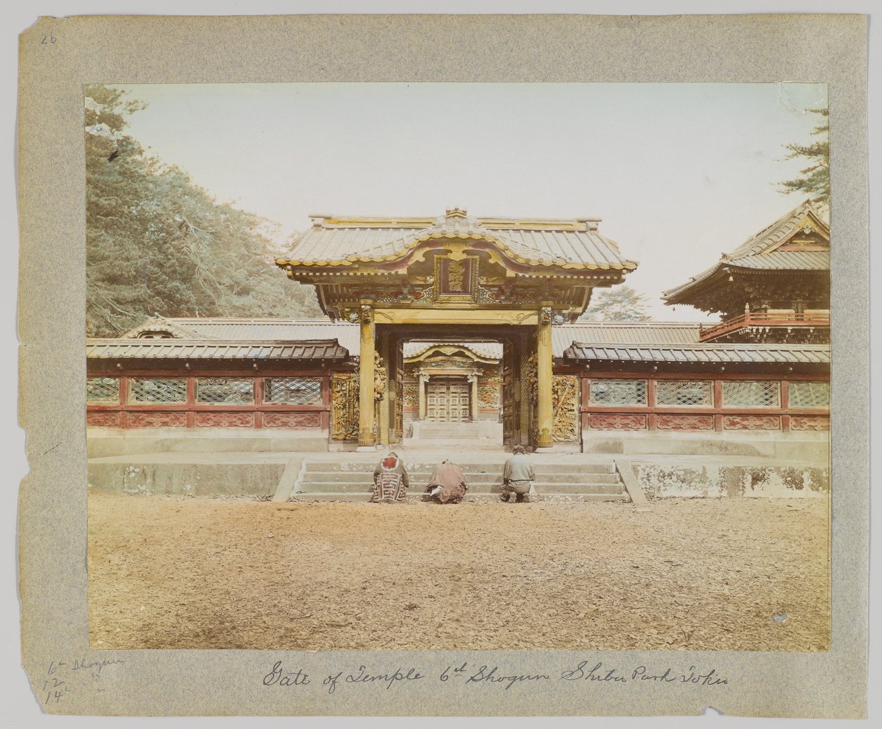 日本东京芝公园六世将军庙门（手绘黑白照片） 作者 日本摄影师