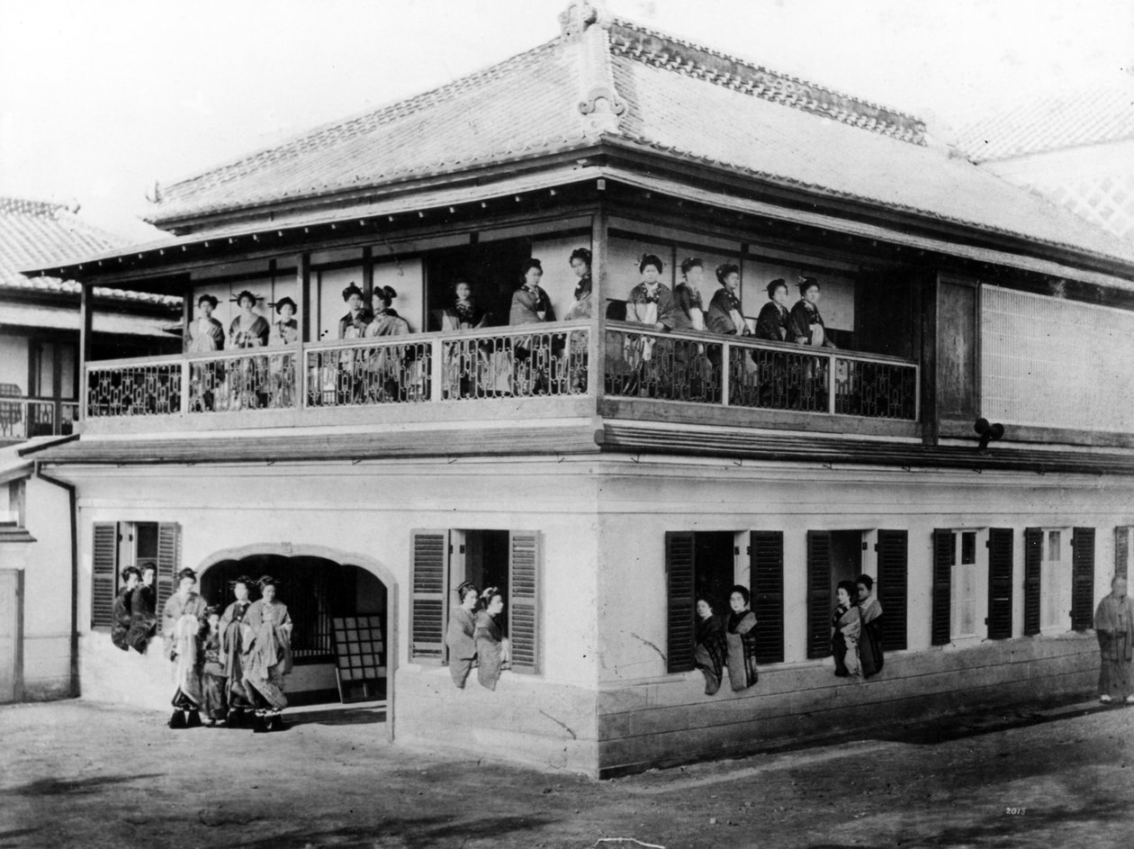 艺伎之家，1860年代 作者 日本摄影师