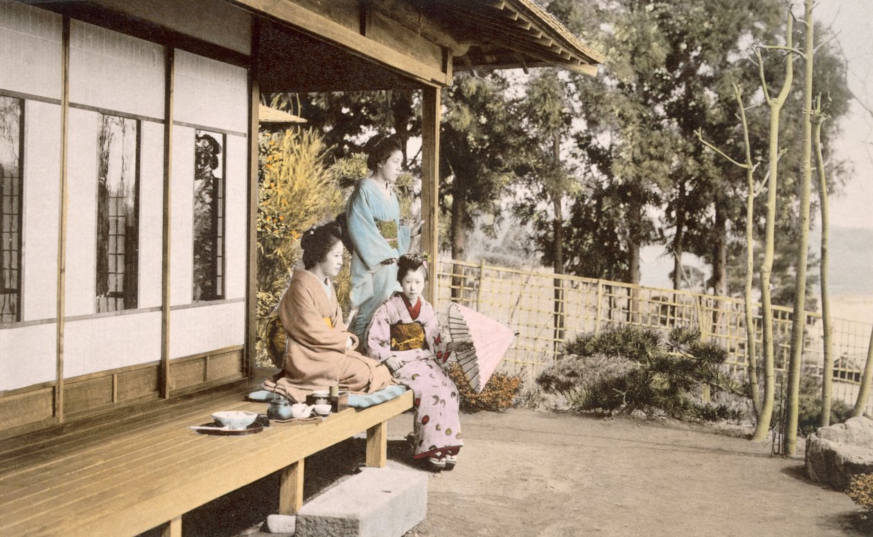 女士们在家（手工彩色照片） 作者 日本摄影师