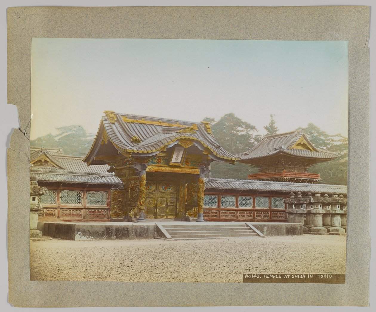日本东京芝公园的寺庙（手绘黑白照片） 作者 日本摄影师