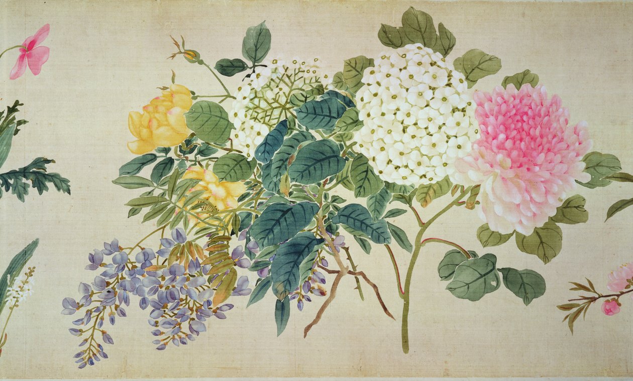 福禄考和其他花卉的植物研究（丝绸上的wc） 作者 日本学校