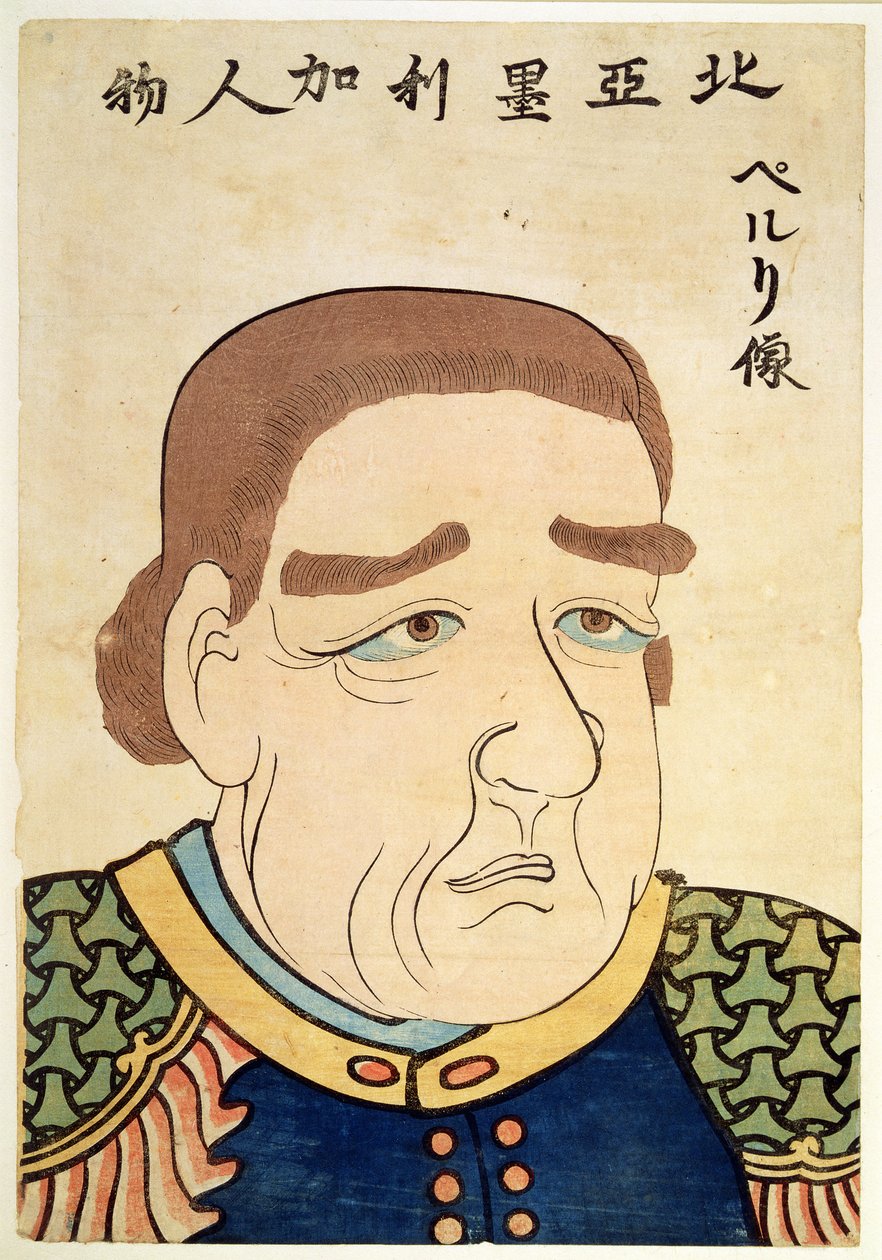 北美人佩里的肖像（彩色石版画） 作者 日本学校