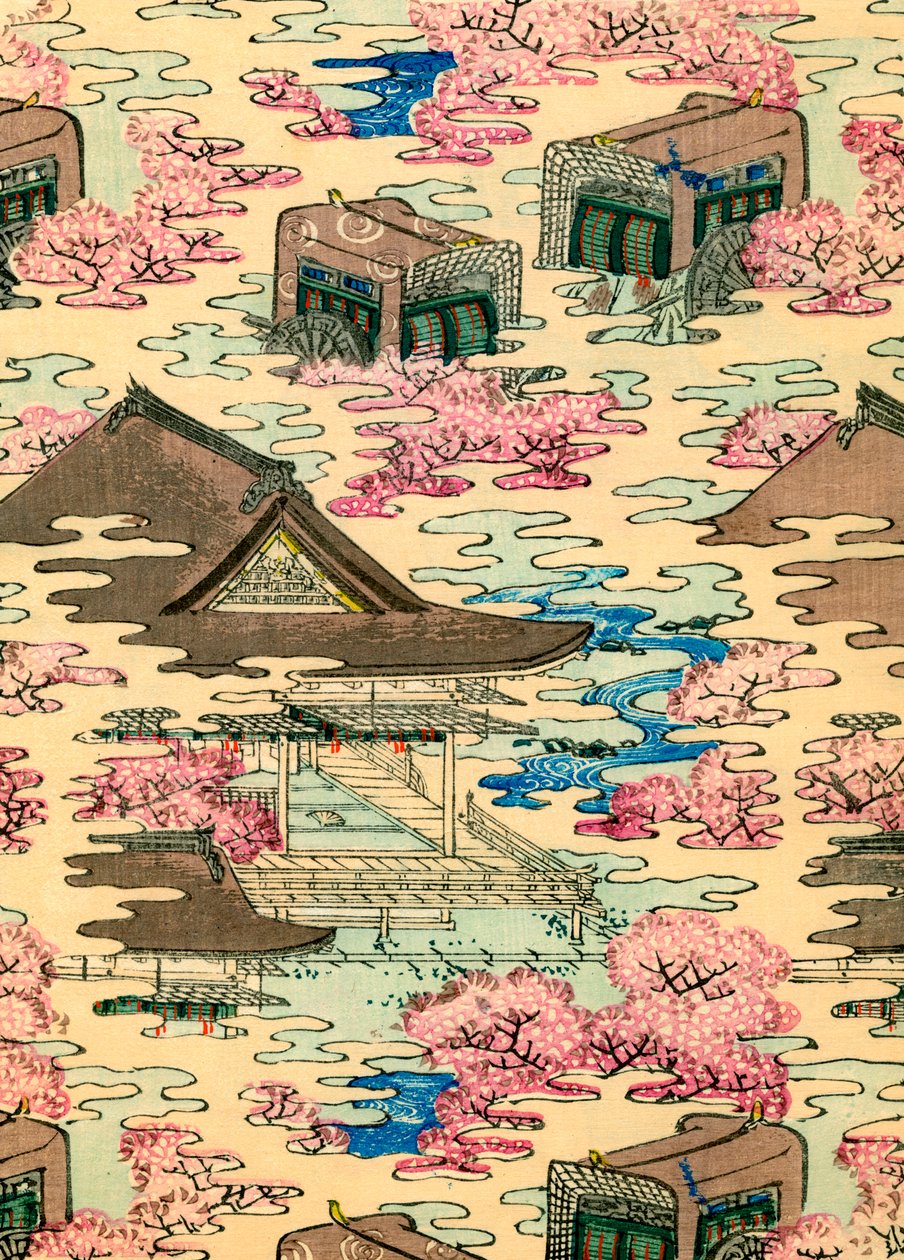 抽象景观与房屋 作者 日本学校