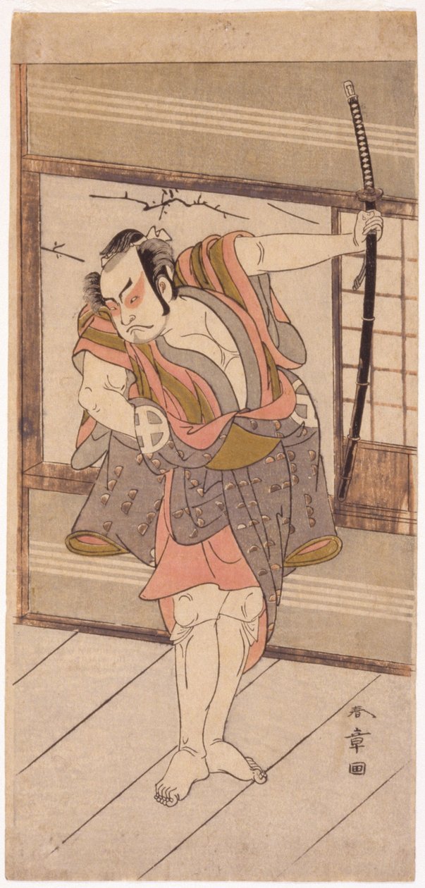 带剑的演员（木版画） 作者 日本学校