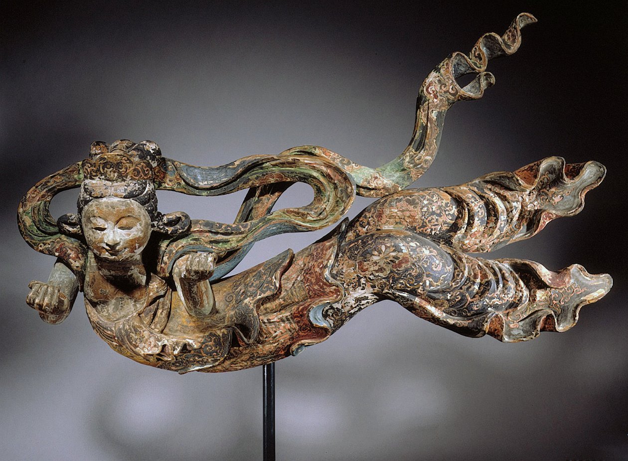 Apsaras，17-18世纪（彩色木材） 作者 日本学校