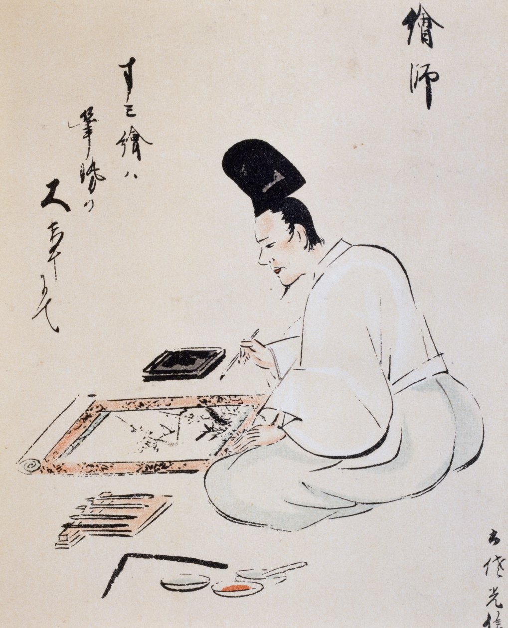艺术家用水墨画，绘画，土佐学校，日本文明，江户时代 作者 日本学校