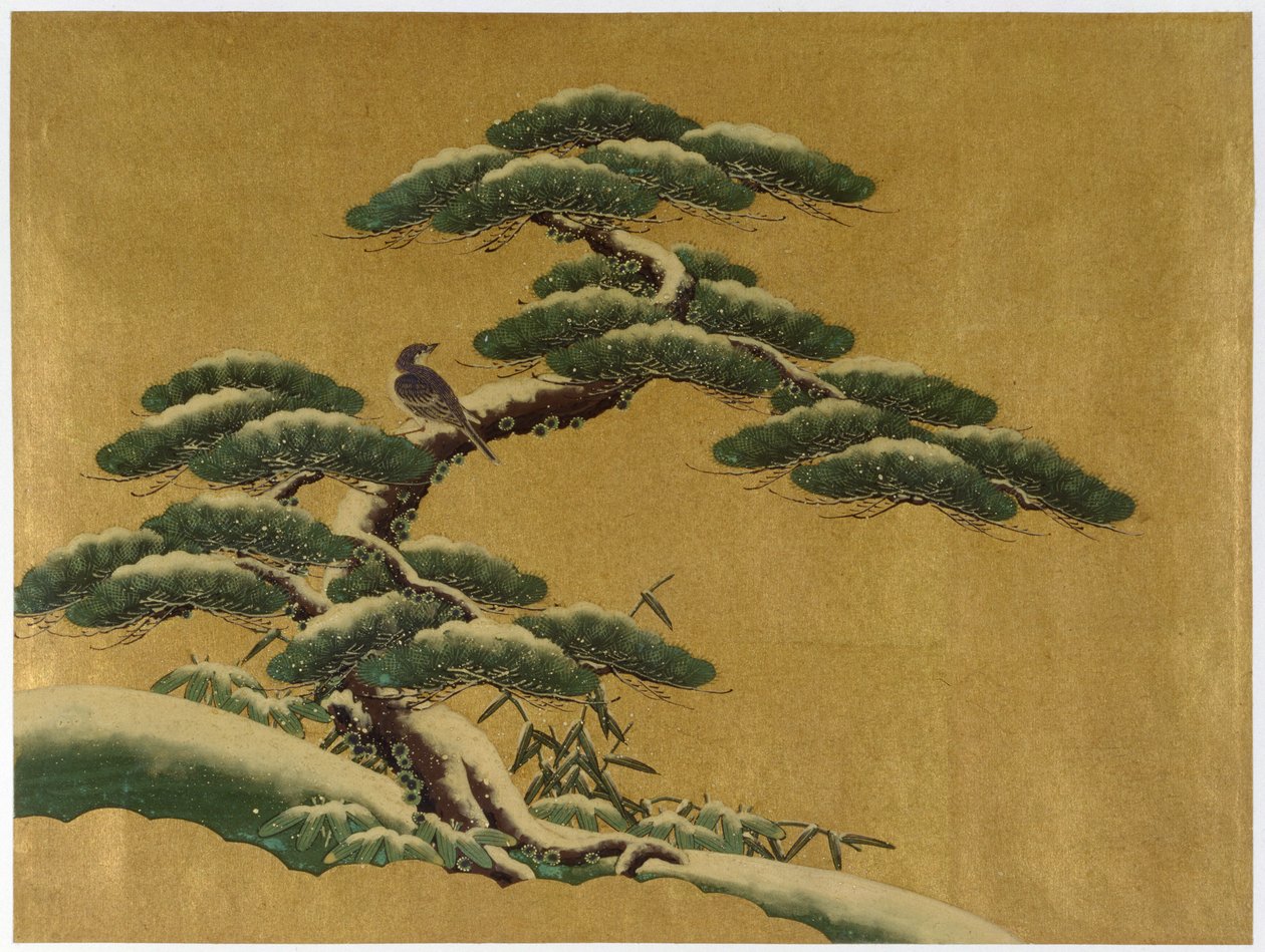 一棵树上的鸟（日本纸上的黄金地面） 作者 日本学校