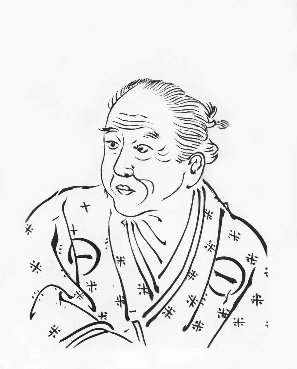 千松门左卫门(木刻) 作者 日本学校