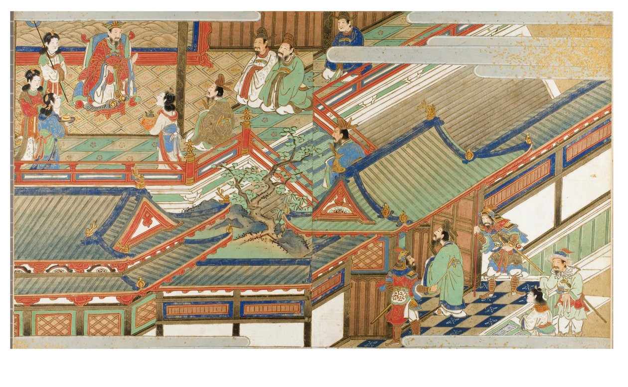 大和绘风格的中国宫廷场景 作者 日本学校