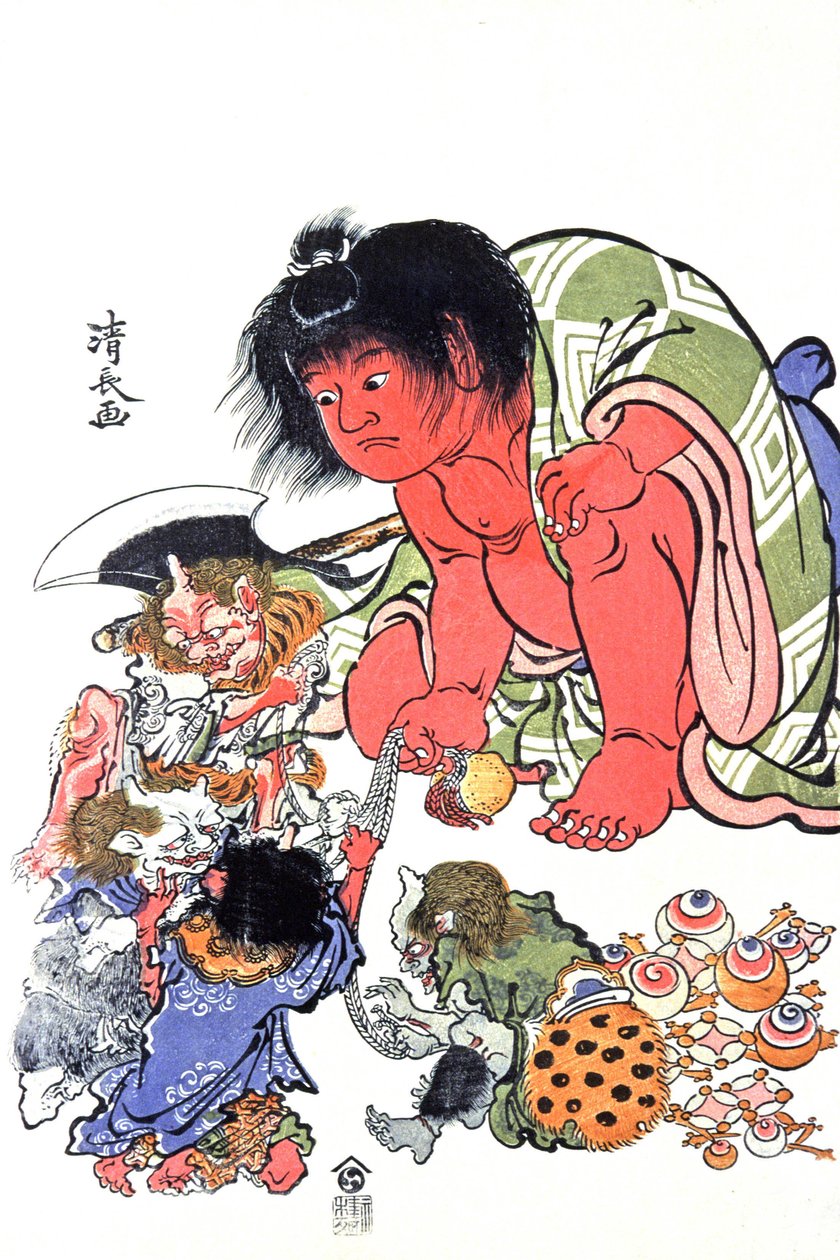 恶魔，19 世纪中叶（印刷品） 作者 日本学校
