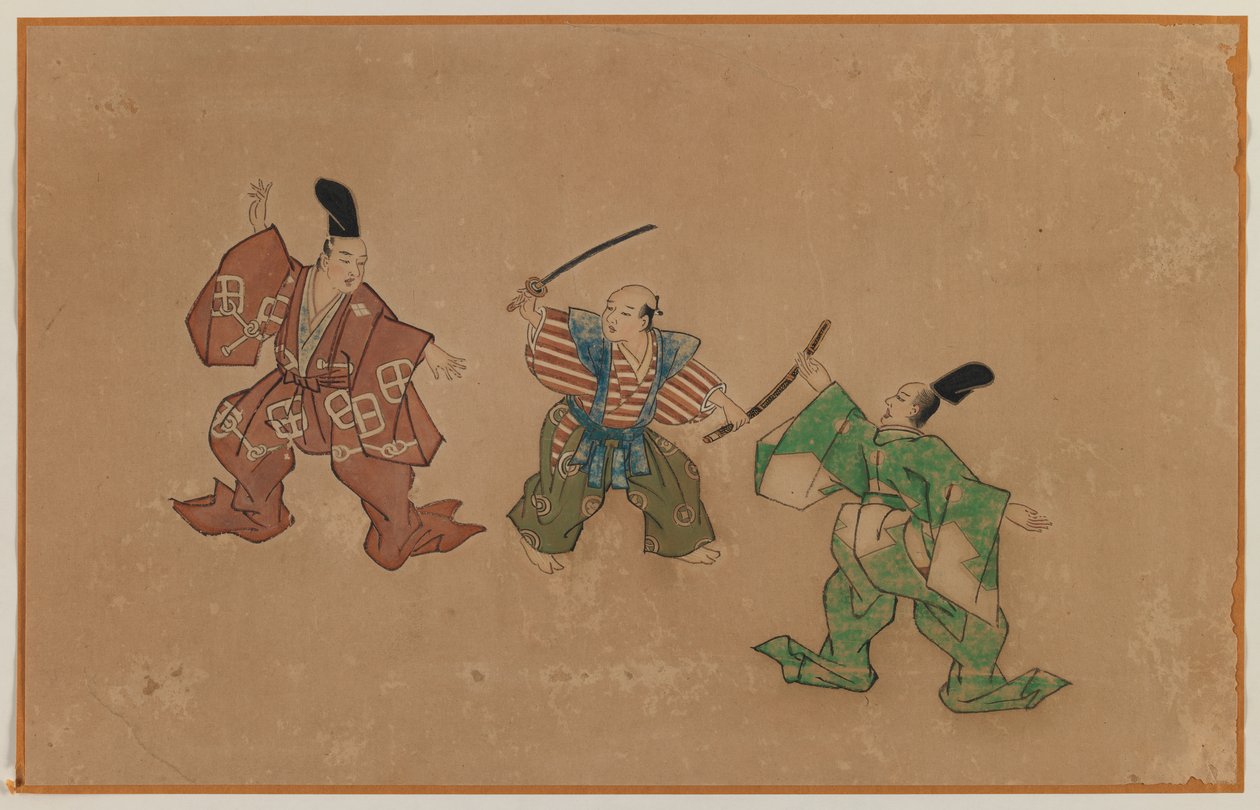 绘制剑，专辑叶画（纸上的墨水和颜色） 作者 日本学校