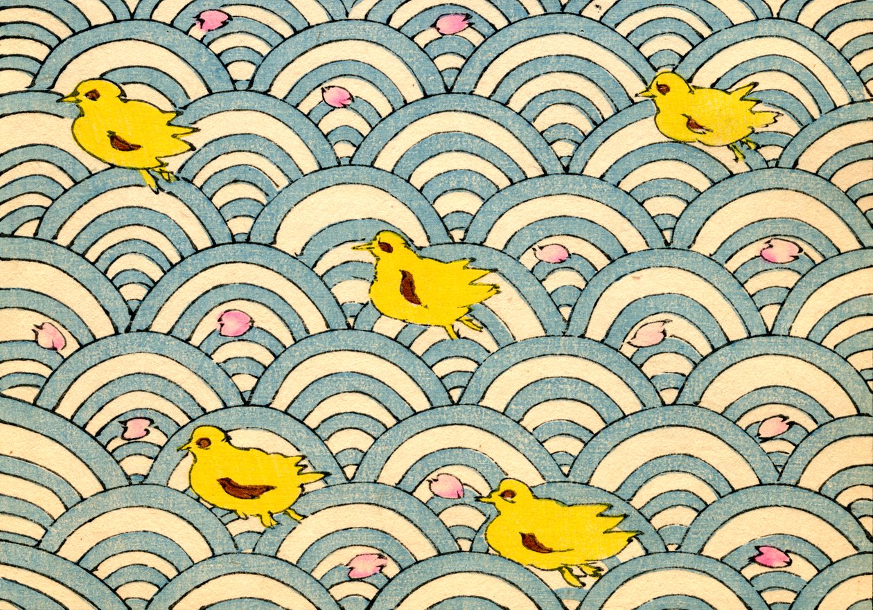 Ducklings in a Stylized Waterscape 作者 日本学校