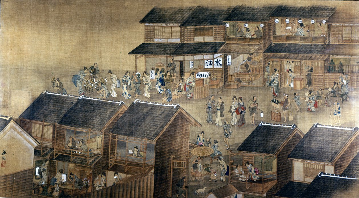 江户之夜（纸上的墨水和颜色） 作者 日本学校
