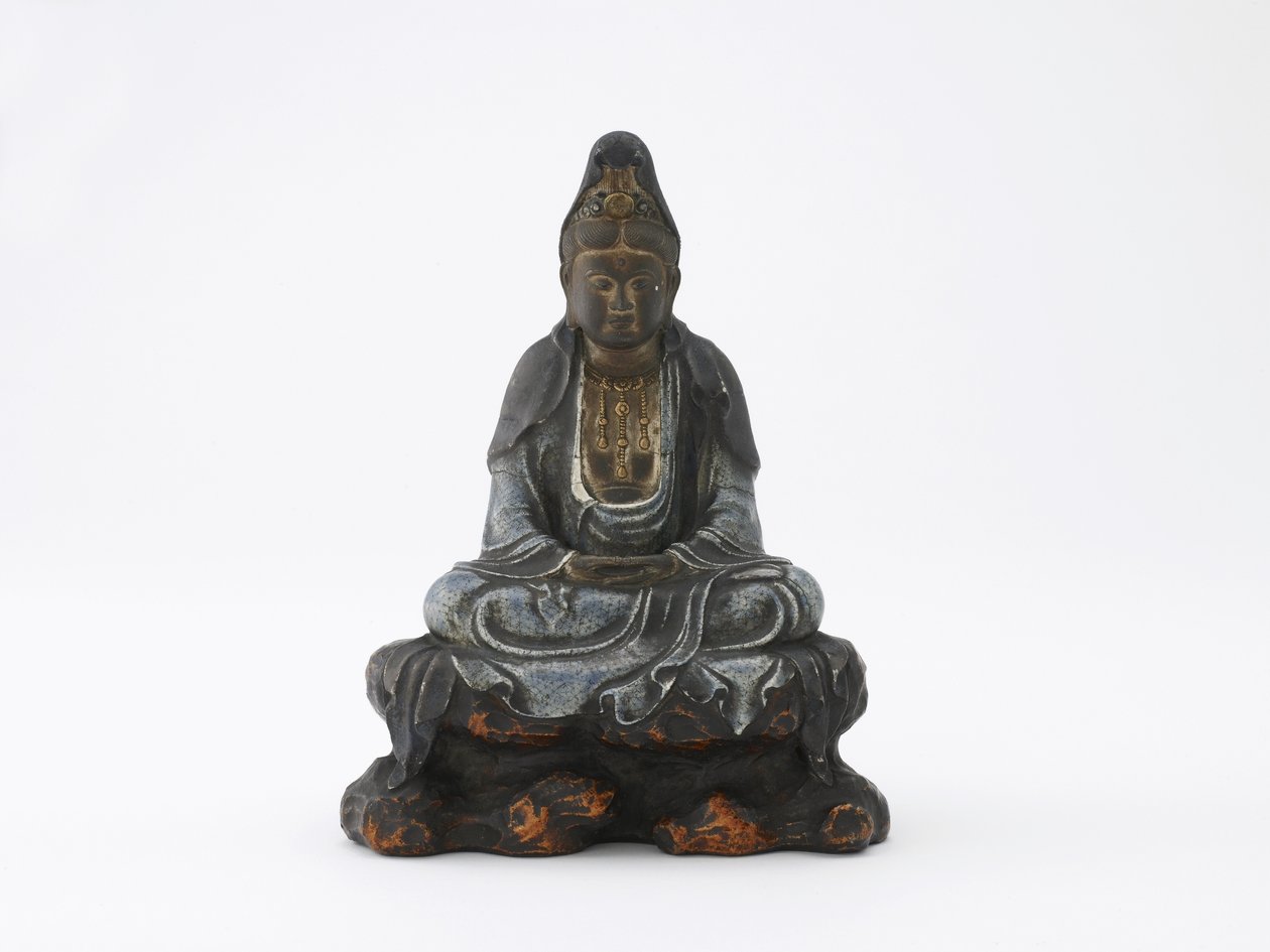 坐着的观音，京都，京都府，江户时代或明治时代（陶瓷）的形象 作者 日本学校