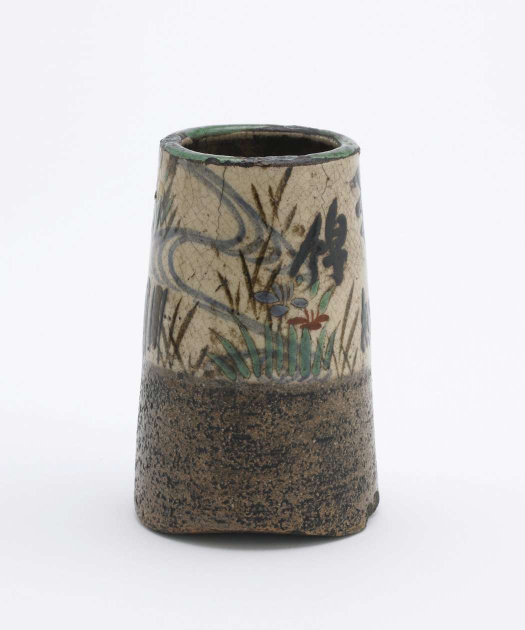 钢包架，圆锥形波浪三叶脚，京都，京都府，江户时代（陶瓷） 作者 日本学校