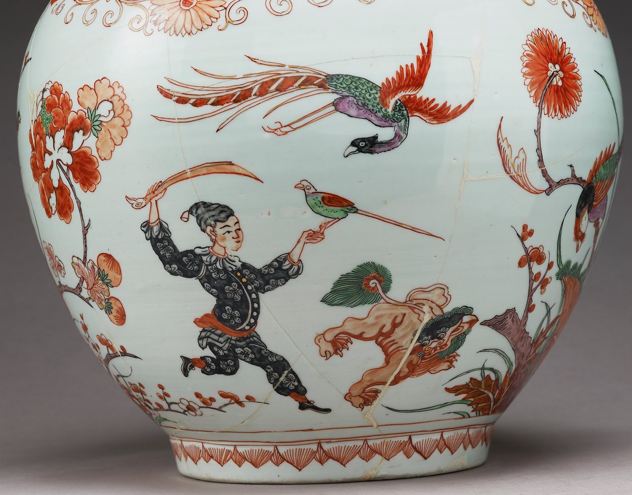 大瓶花瓶，在荷兰以伊万里风格装饰，Ko-Imari，17 世纪后期