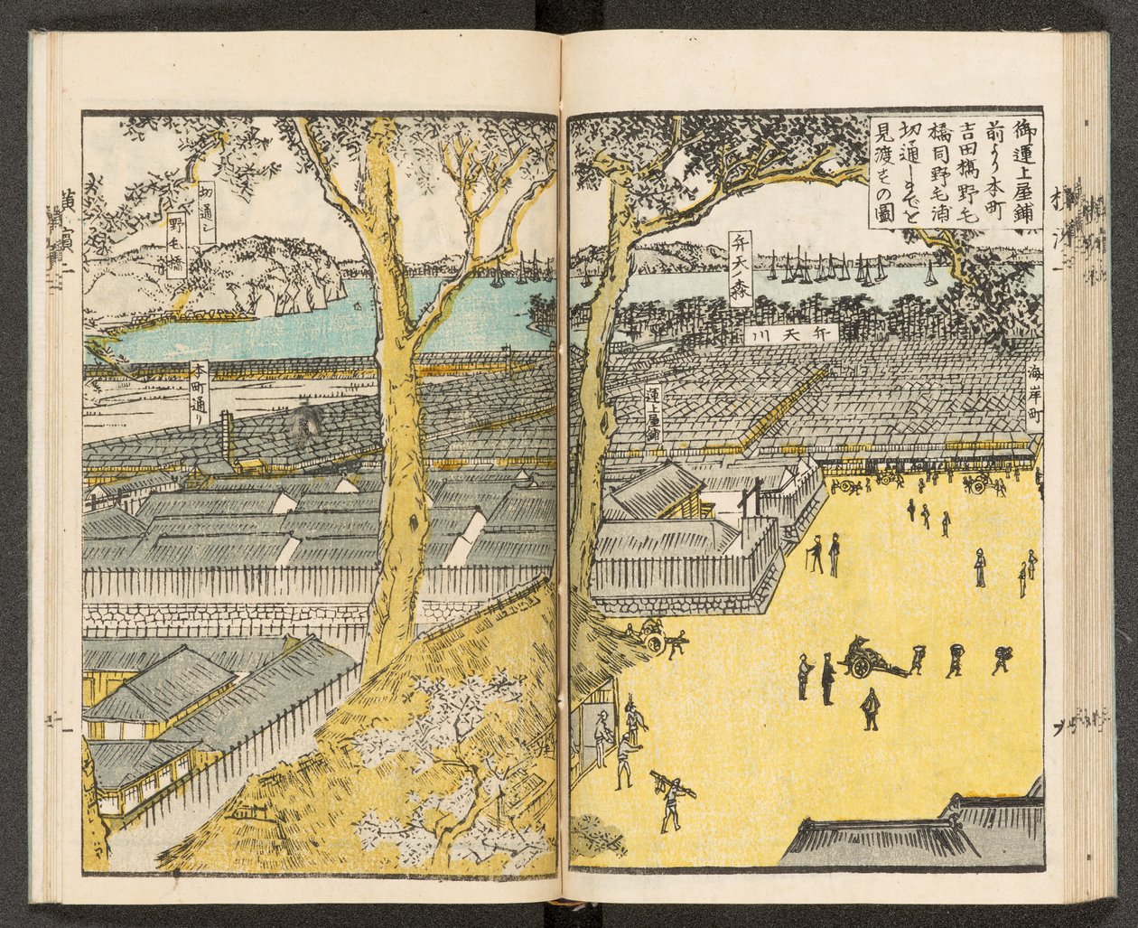 地图 198.b.21，f.19r，横滨景观 作者 日本学校