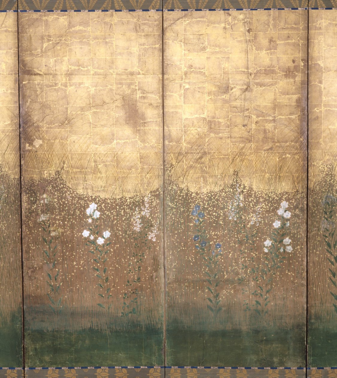 武藏原上的月亮（纸本彩色和金色） 作者 日本学校