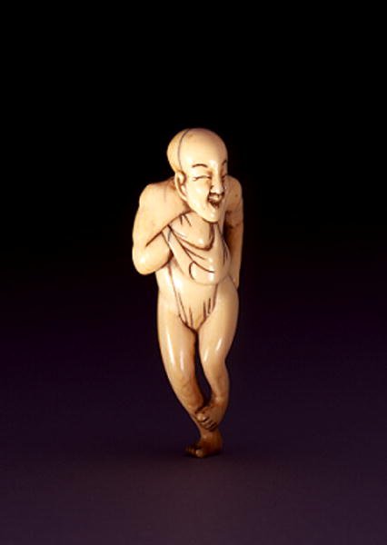 马脸圆顶人的网饰，可能是大阪，约1800-20（象牙）（另见193635） 作者 日本学校