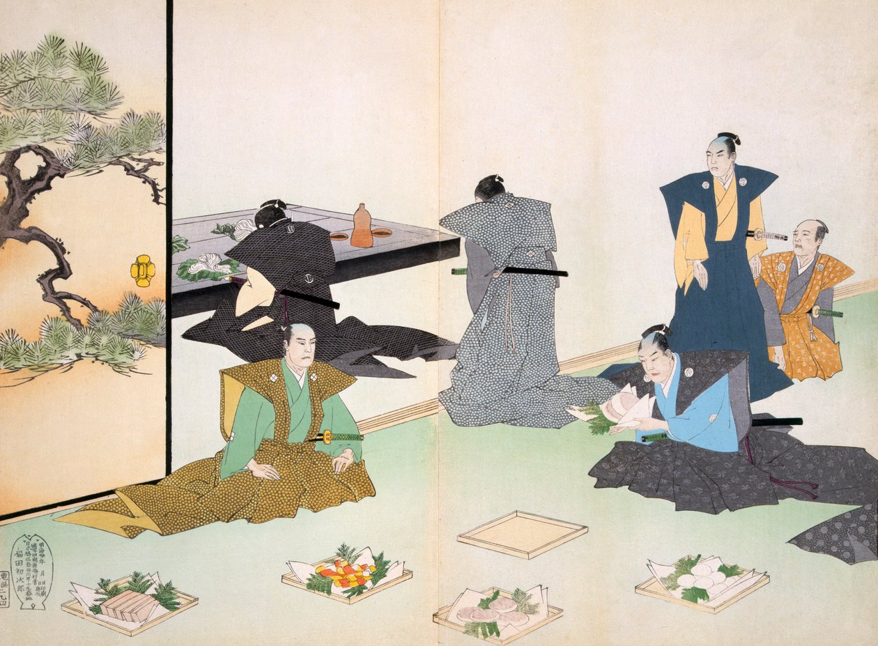 提供的食物，19世纪。 作者 日本学校