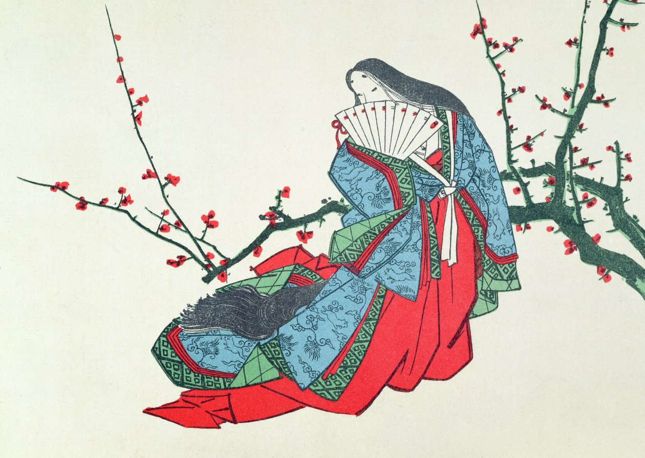 Ono no Komachi，1875年在LArt杂志中的插图 作者 日本学校