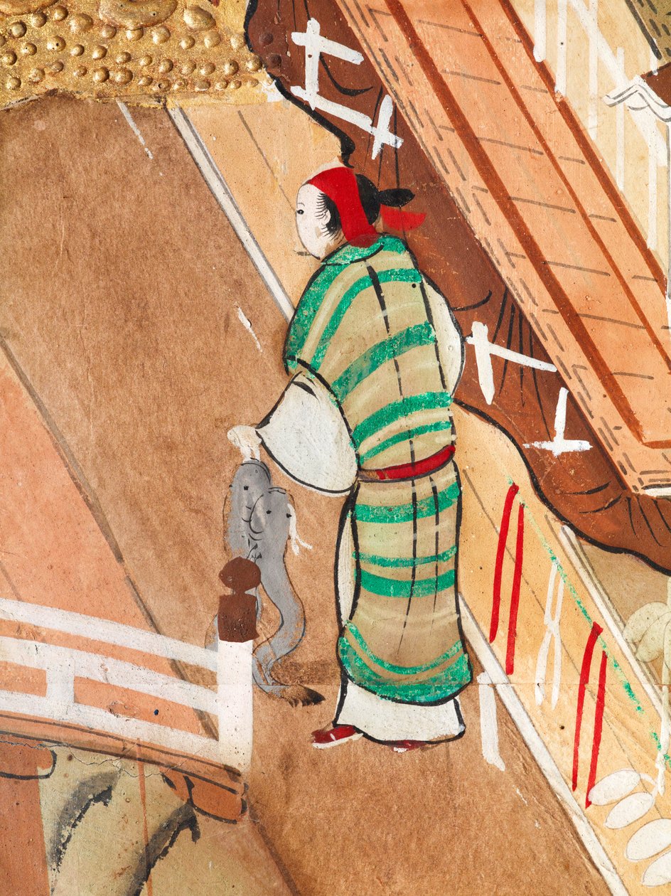 Osakazu Byobu - 日本八扇折叠屏风（绘画） 作者 日本学校