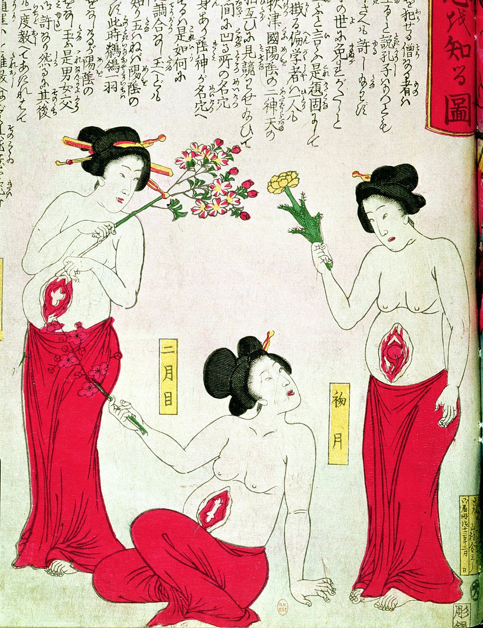 孕妇，1881年 作者 日本学校