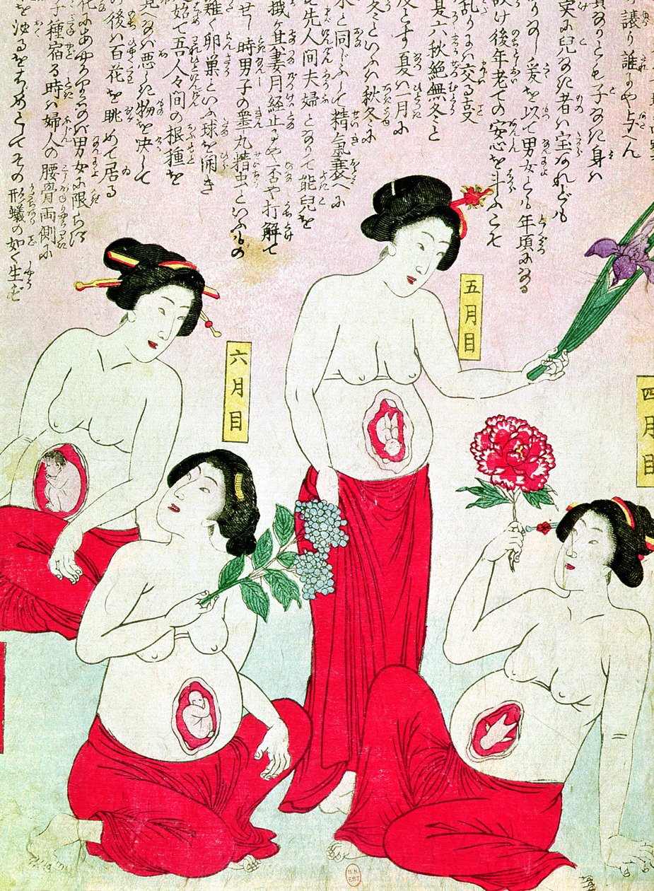 孕妇，1881年 作者 日本学校