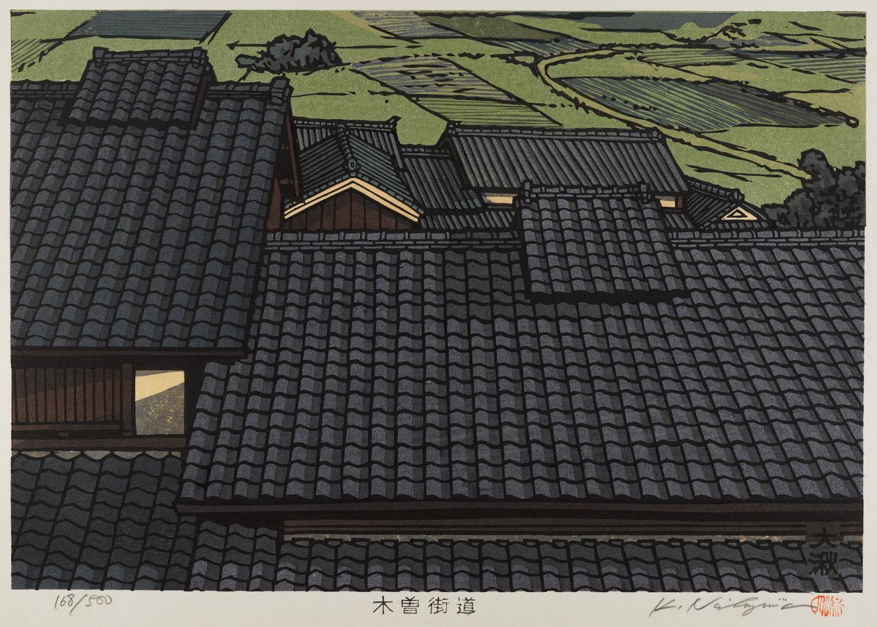 系列Kisokaido的屋顶（彩色木版画） 作者 日本学校