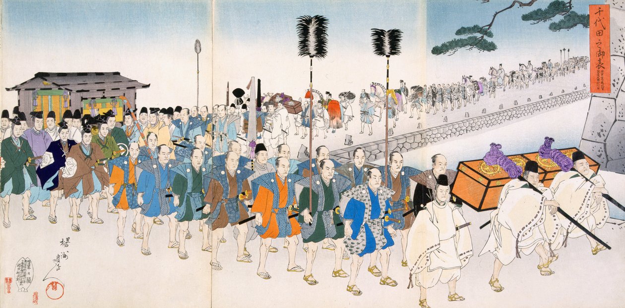 3月的武士勇士（彩色木版画） 作者 日本学校